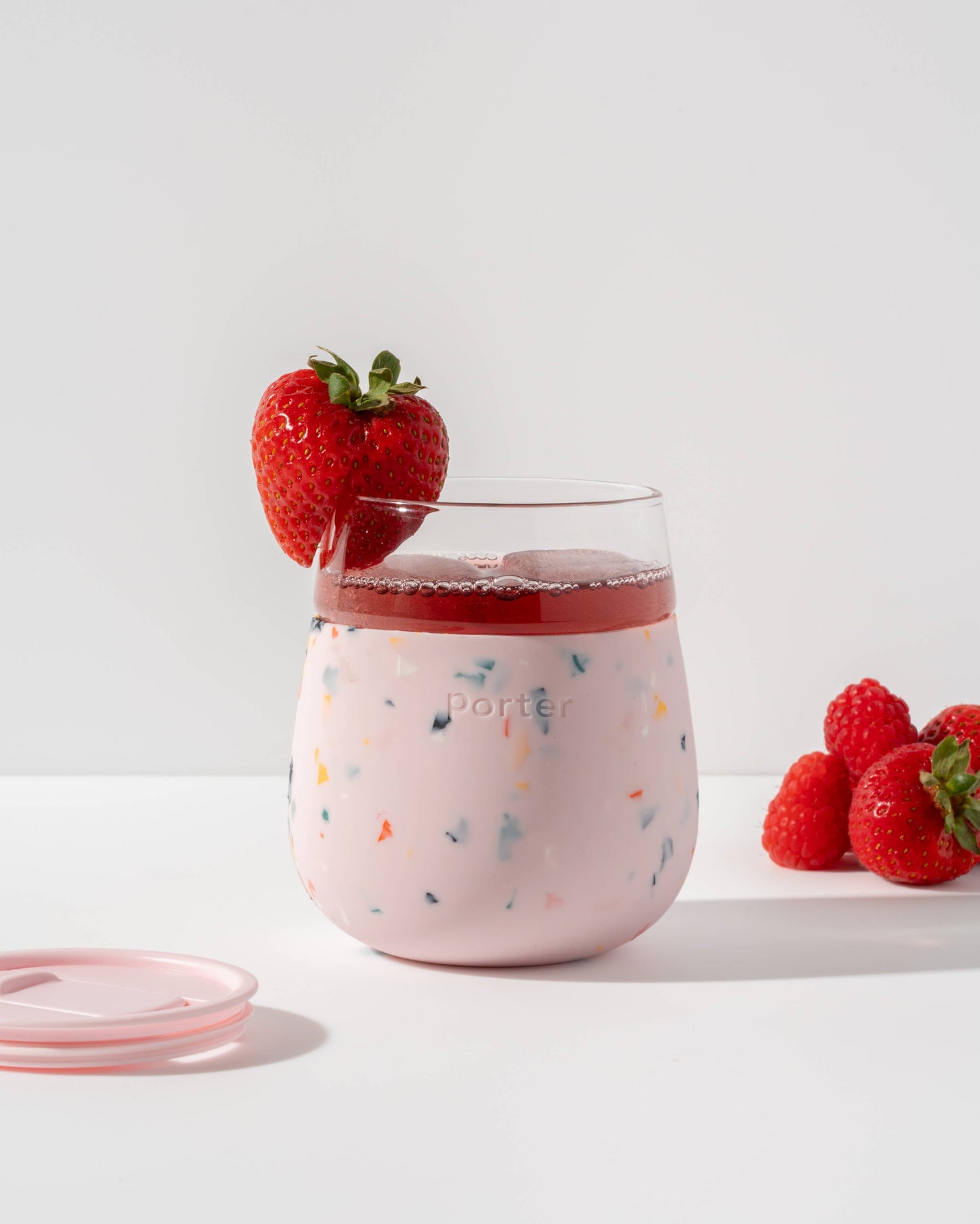 Wine Glass Cup with Silicone Wrap 15 oz: Terrazzo Cream