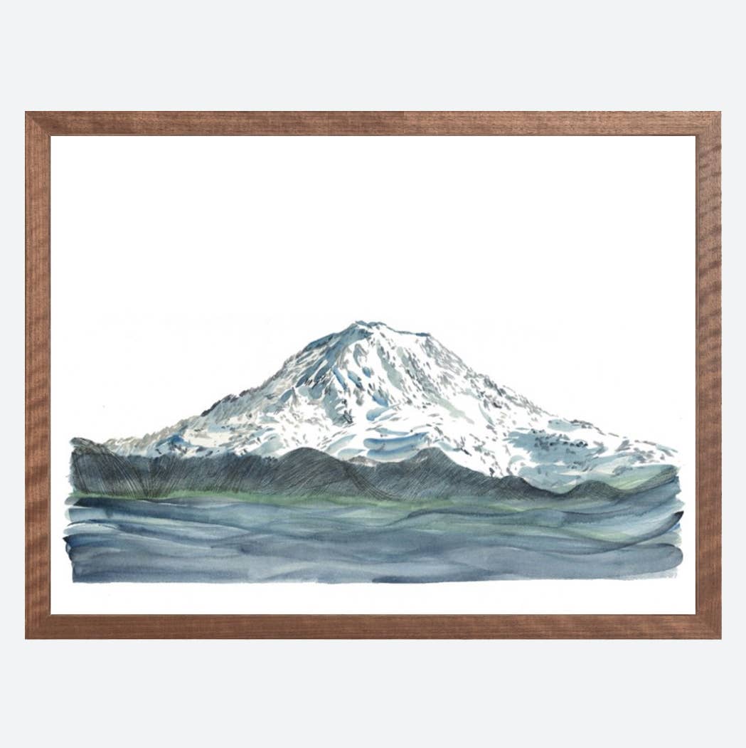 Mount Rainier TAHOMA Landscape Painting ART PRINT: Premium Matte Paper, 11 x 14